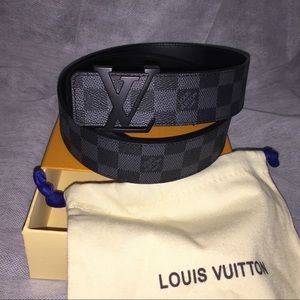 Louis Vuitton Damier Graphite Belt 95CM 32-34 Wais
